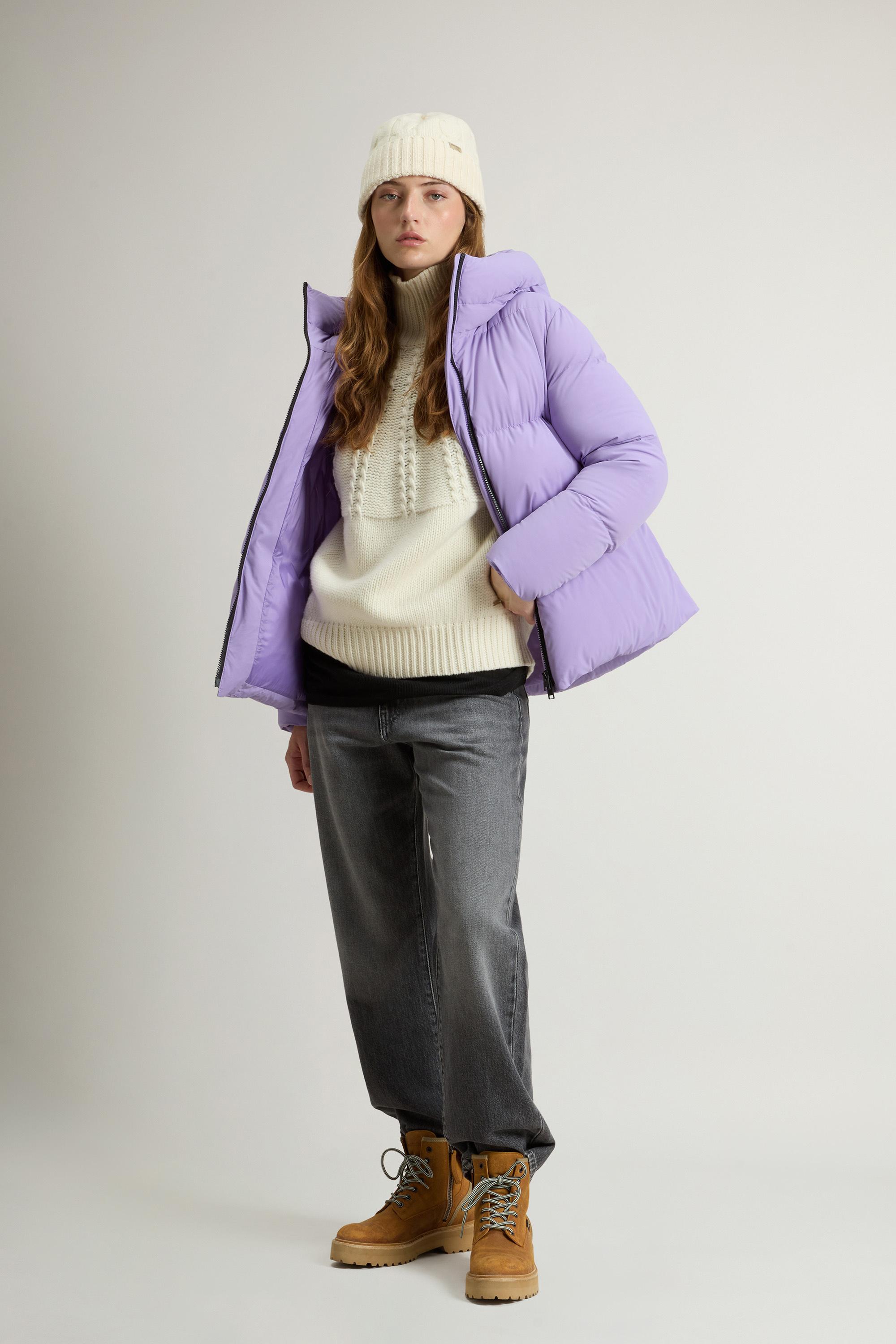 Cloud Down Jacket in Stretch Nylon with Matte Finish Purple photo 1 | Woolrich