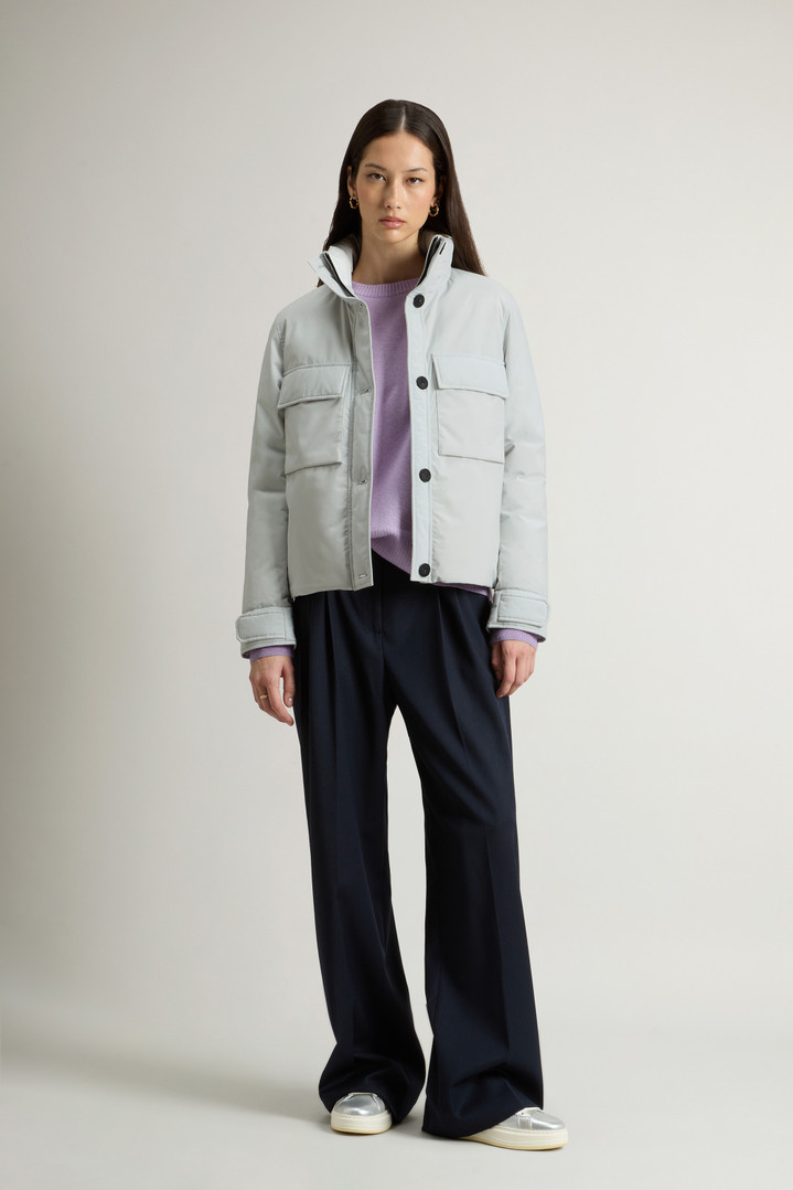 Cloud Jacket with Stand-Up Collar and Packable Hood Gray photo 2 | Woolrich