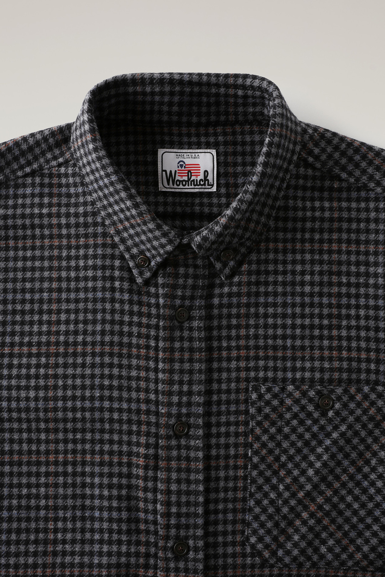 Wool Blend Trout Run Plaid Flannel Shirt Gray photo 2 | Woolrich