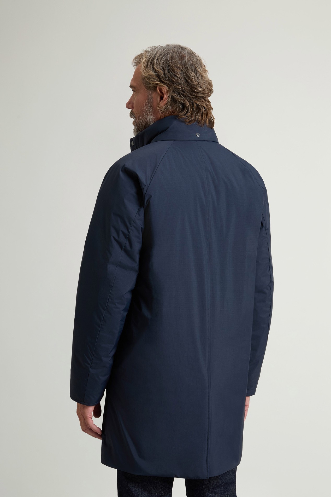 Coat in Light Micro Ripstop with Removable Hood Blue photo 3 | Woolrich
