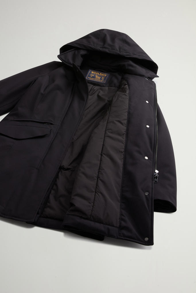 Coat in Light Stretch with Removable Hood Black photo 8 | Woolrich