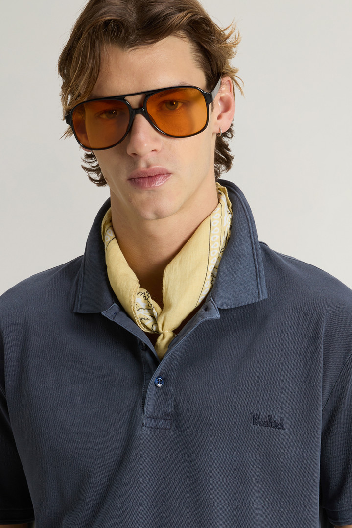 Stückgefärbtes Mackinack-Polo aus Stretch-Baumwoll-Piquet Blau photo 4 | Woolrich