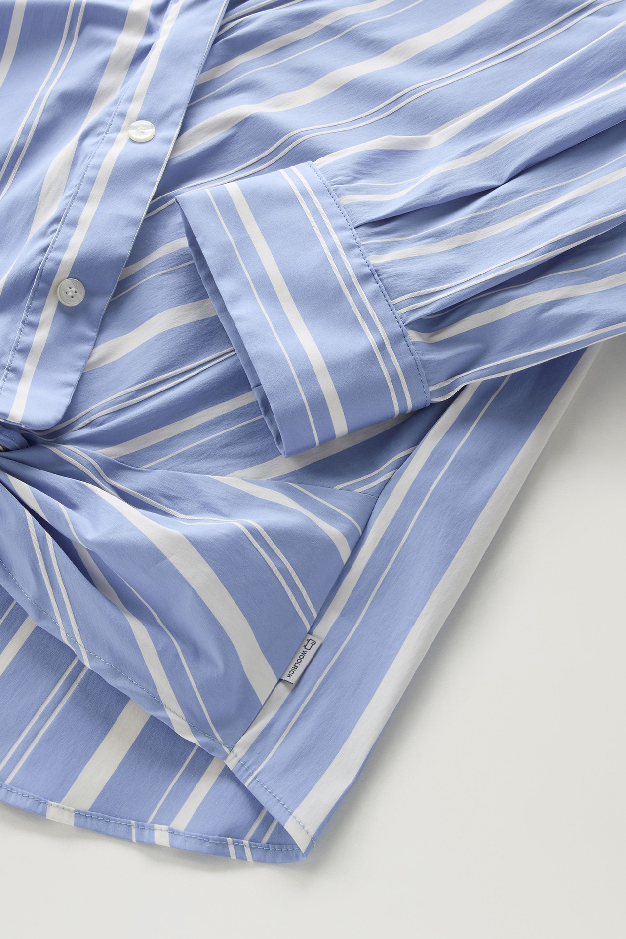Striped Cotton Fleece Poplin Shirt Multicolor photo 3 | Woolrich