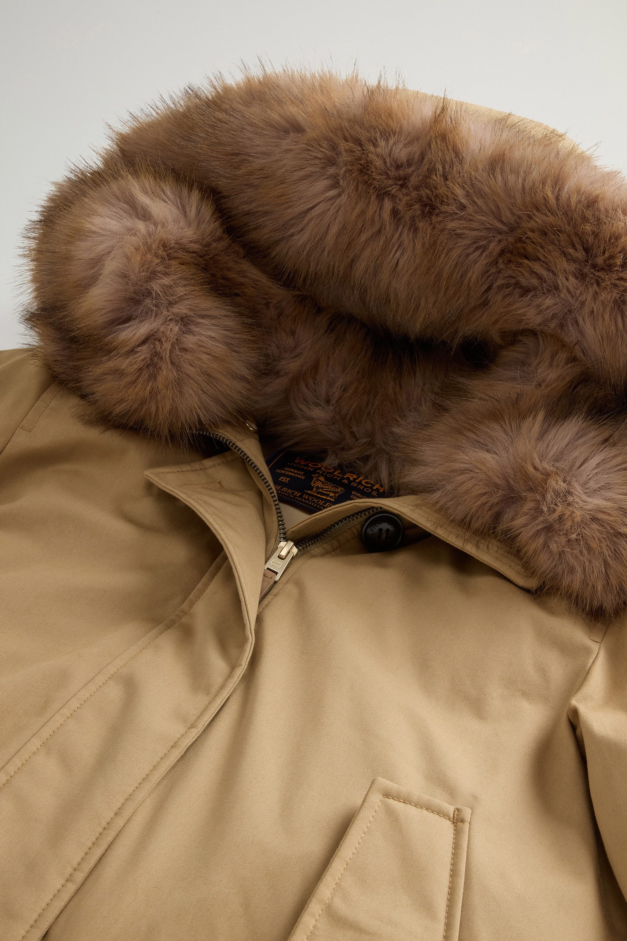 Short Padded Parka in Best Cotton Beige photo 6 | Woolrich