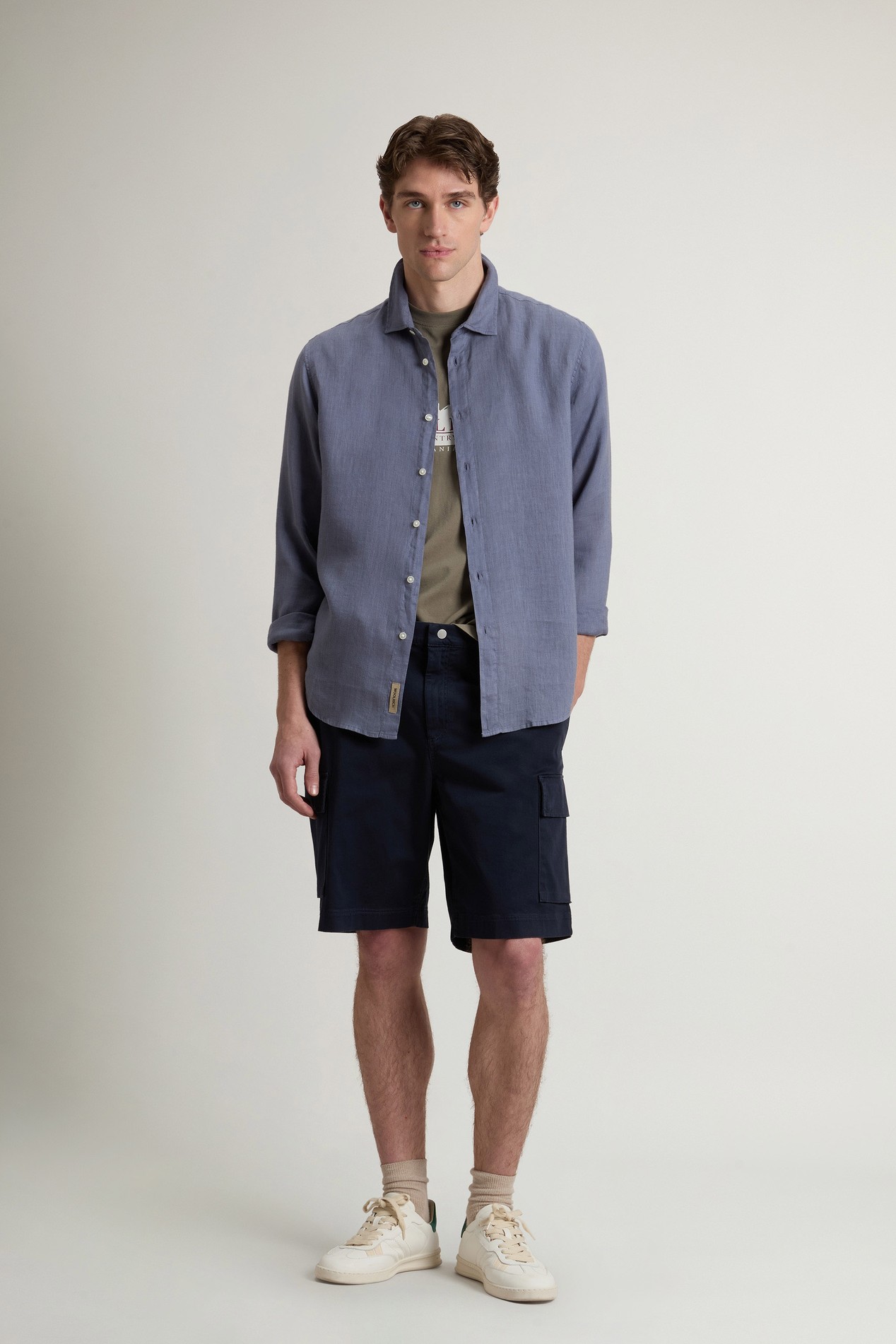 LINEN SHIRT Blue photo 2 | Woolrich