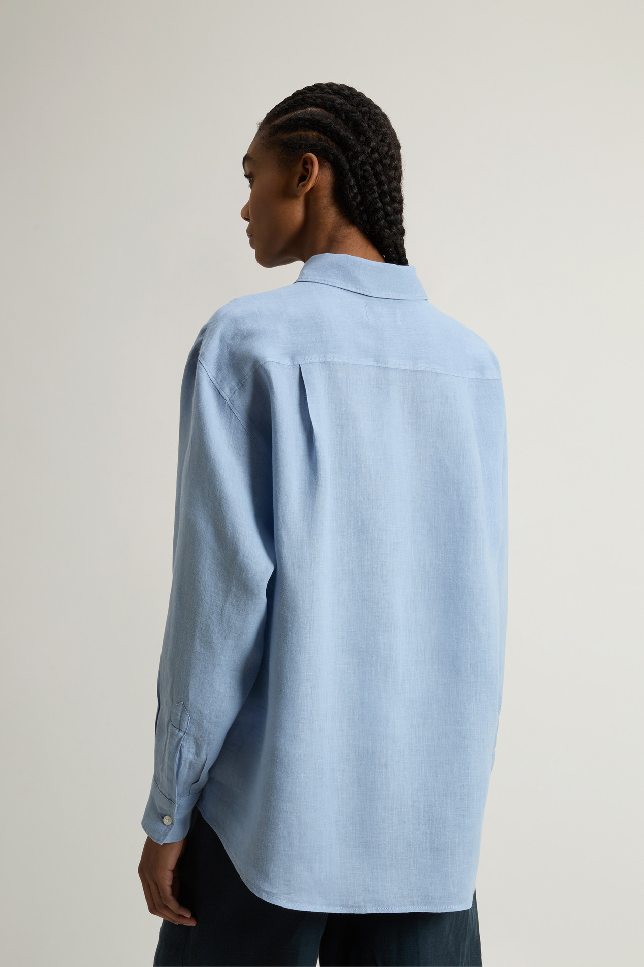GD LINEN SHIRT Blue photo 3 | Woolrich