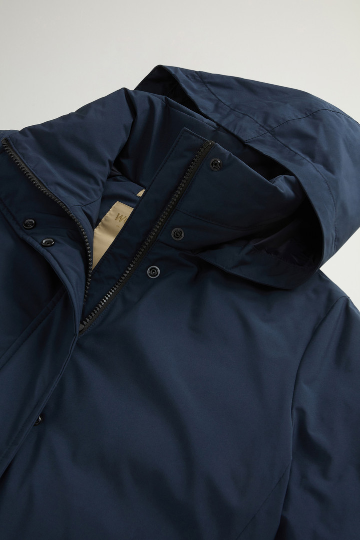 Long Cloud Jacket with Foldaway Hood Blue photo 6 | Woolrich
