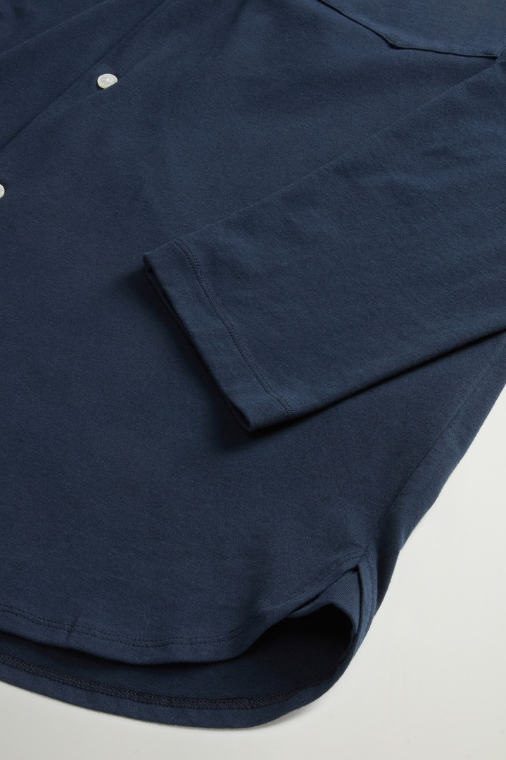 Shirt in Pure Cotton Jersey Blue photo 7 | Woolrich