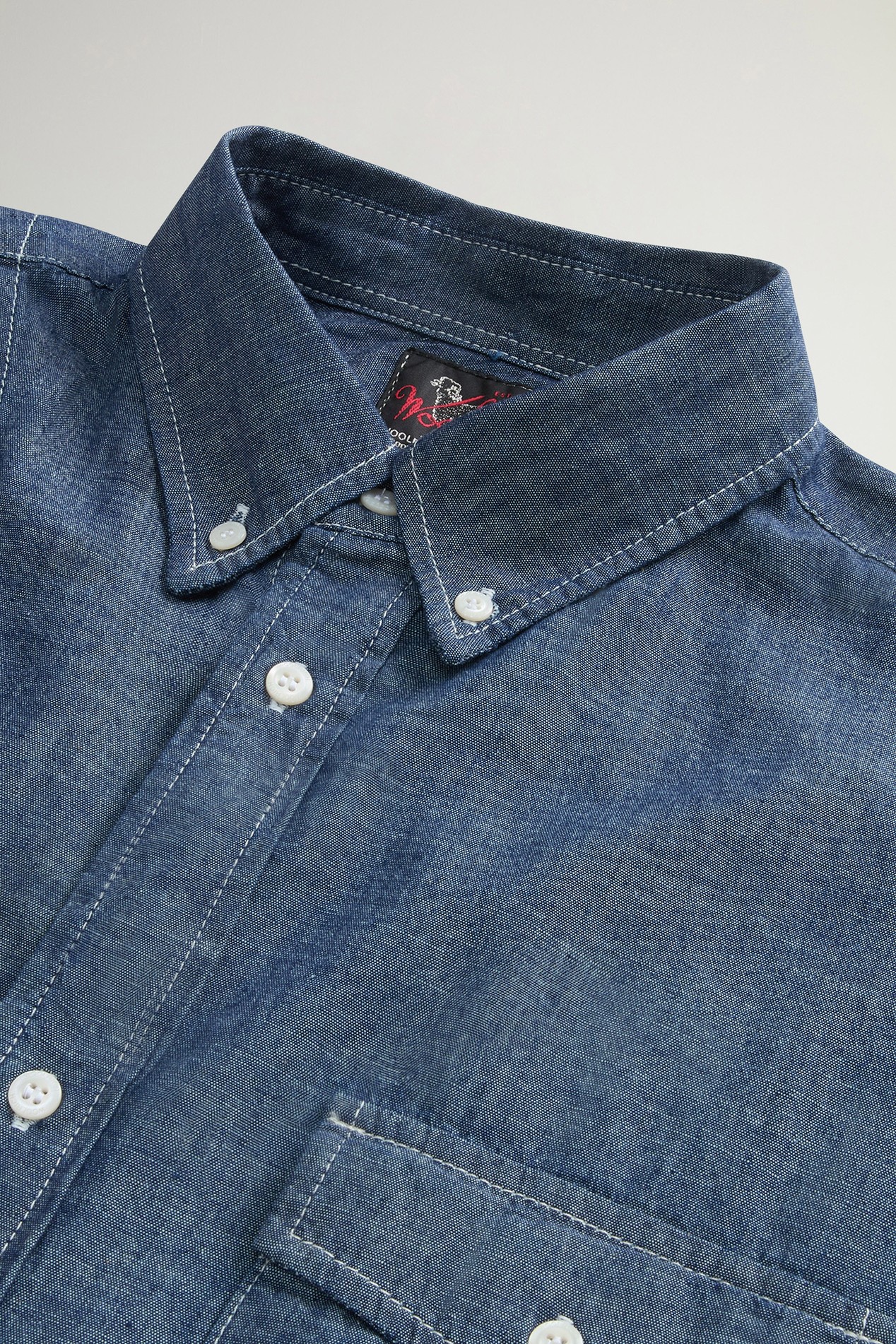 Hemd aus Chambray aus reiner Baumwolle Blau photo 2 | Woolrich