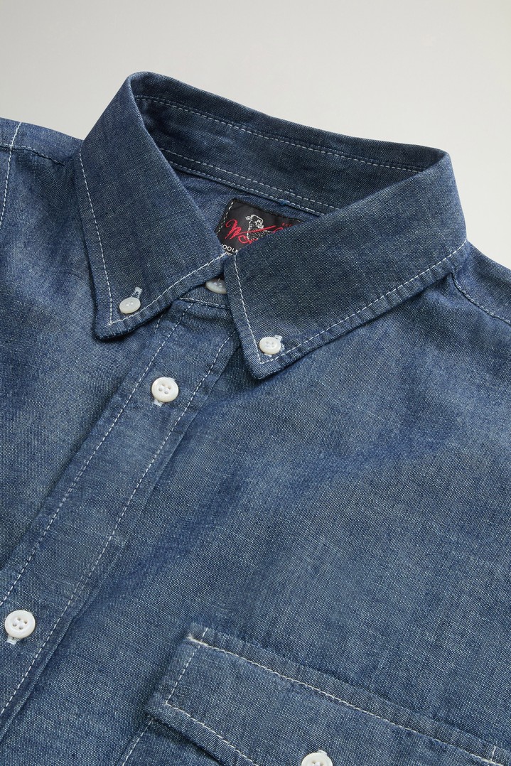 Hemd aus Chambray aus reiner Baumwolle Blau photo 2 | Woolrich