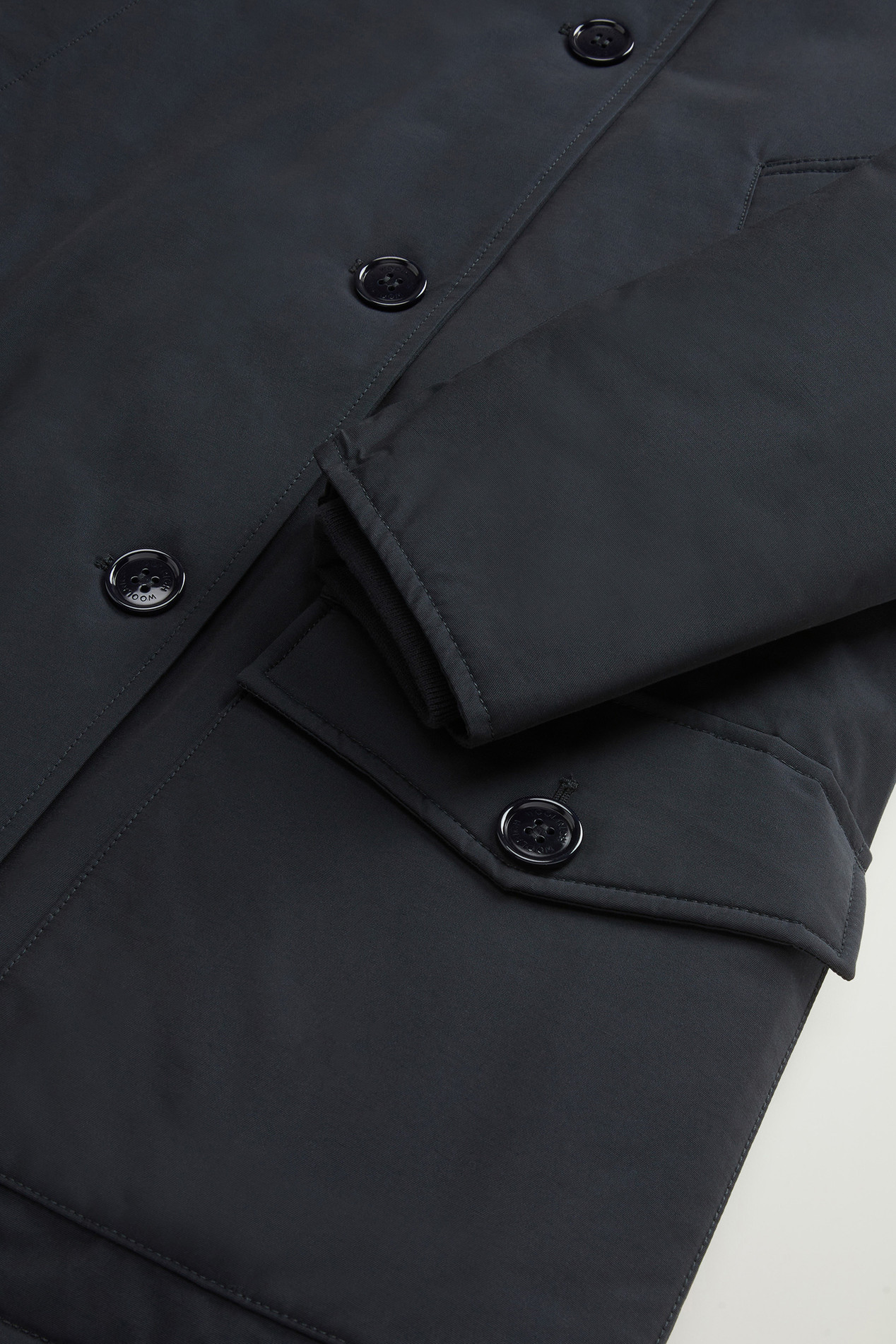 Arctic Parka in Ramar Cloth with Four Pockets and Detachable Fur Blue photo 8 | Woolrich