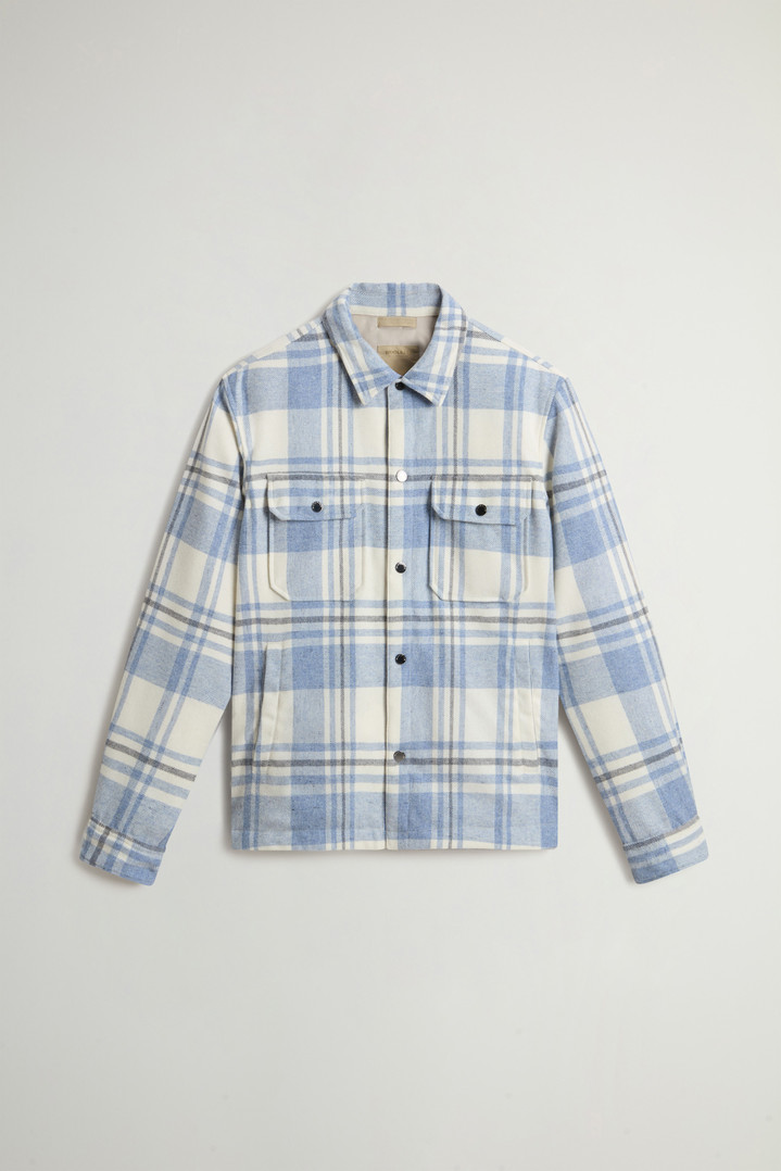 Alaskan Check Overshirt in Recycled Italian Wool Blend Blue photo 5 | Woolrich