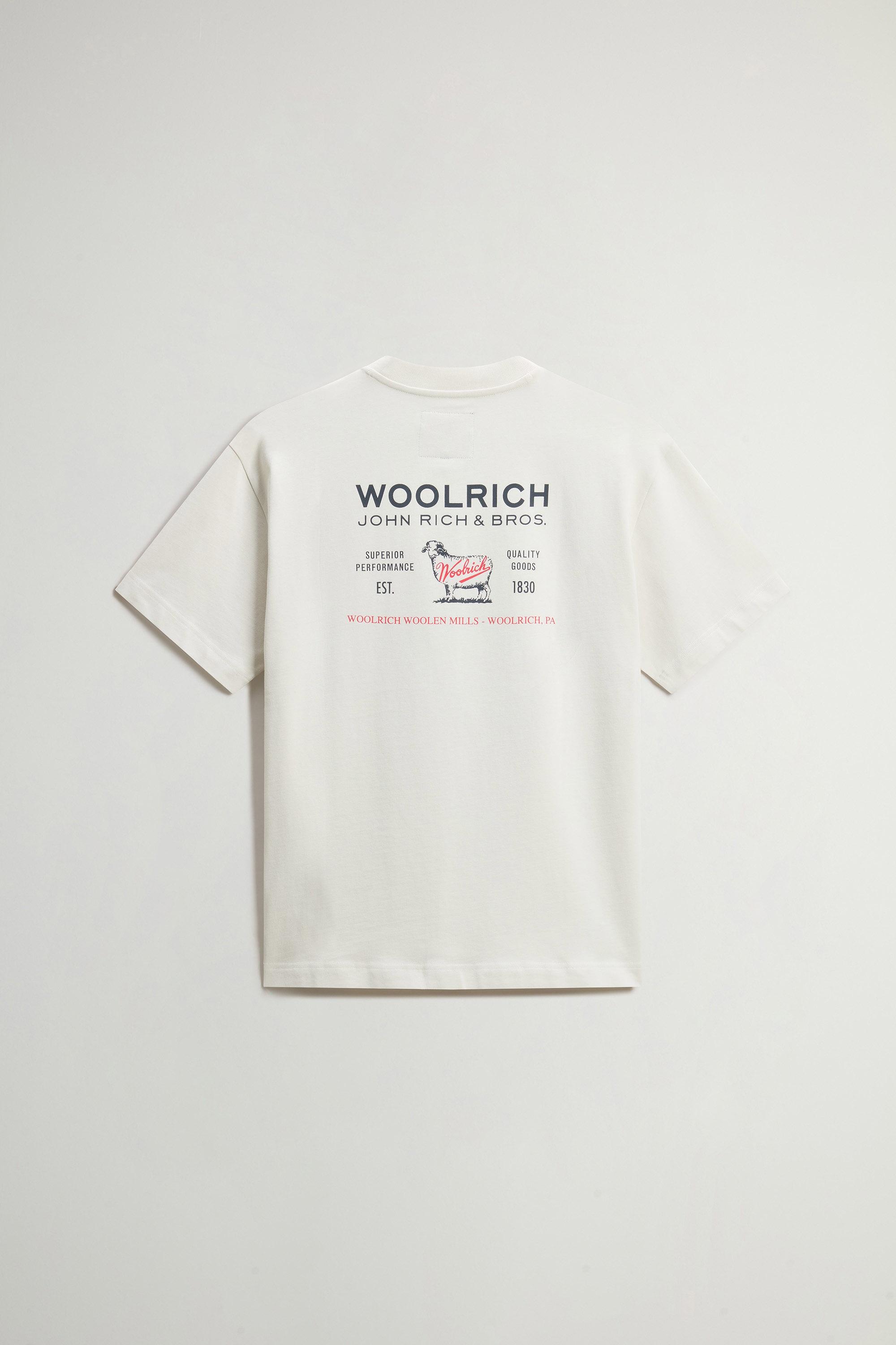 Crewneck T-Shirt in Pure Cotton with Print White photo 6 | Woolrich