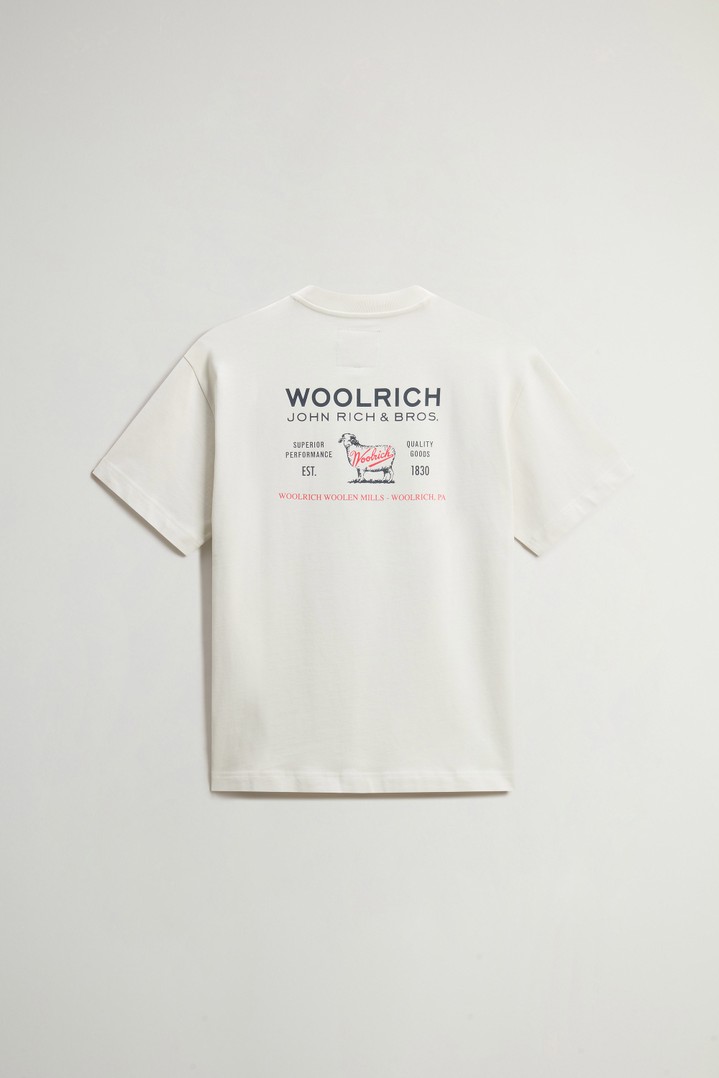 Crewneck T-Shirt in Pure Cotton with Print White photo 6 | Woolrich