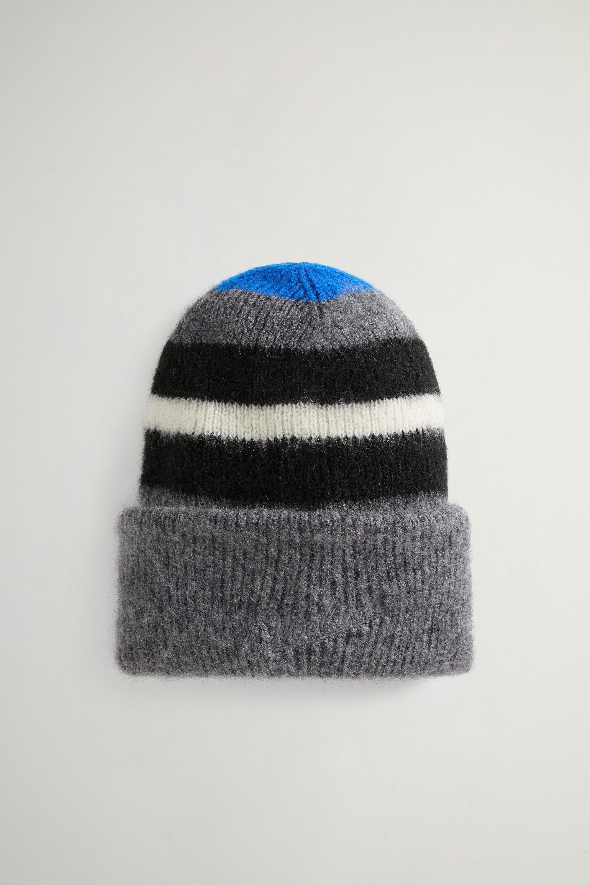 Bonnet à rayures en mohair mélangé Bleu photo 1 | Woolrich