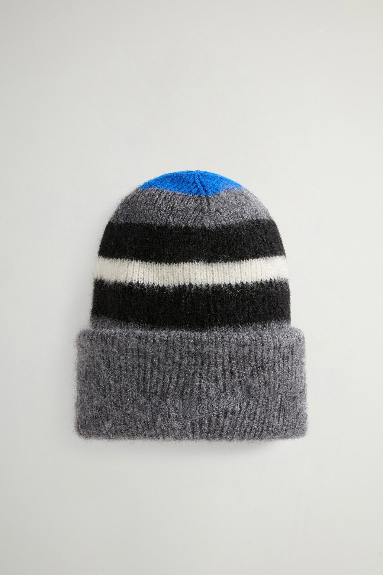 MOHAIR WOOL STRIPED BEANIE Bleu photo 2 | Woolrich