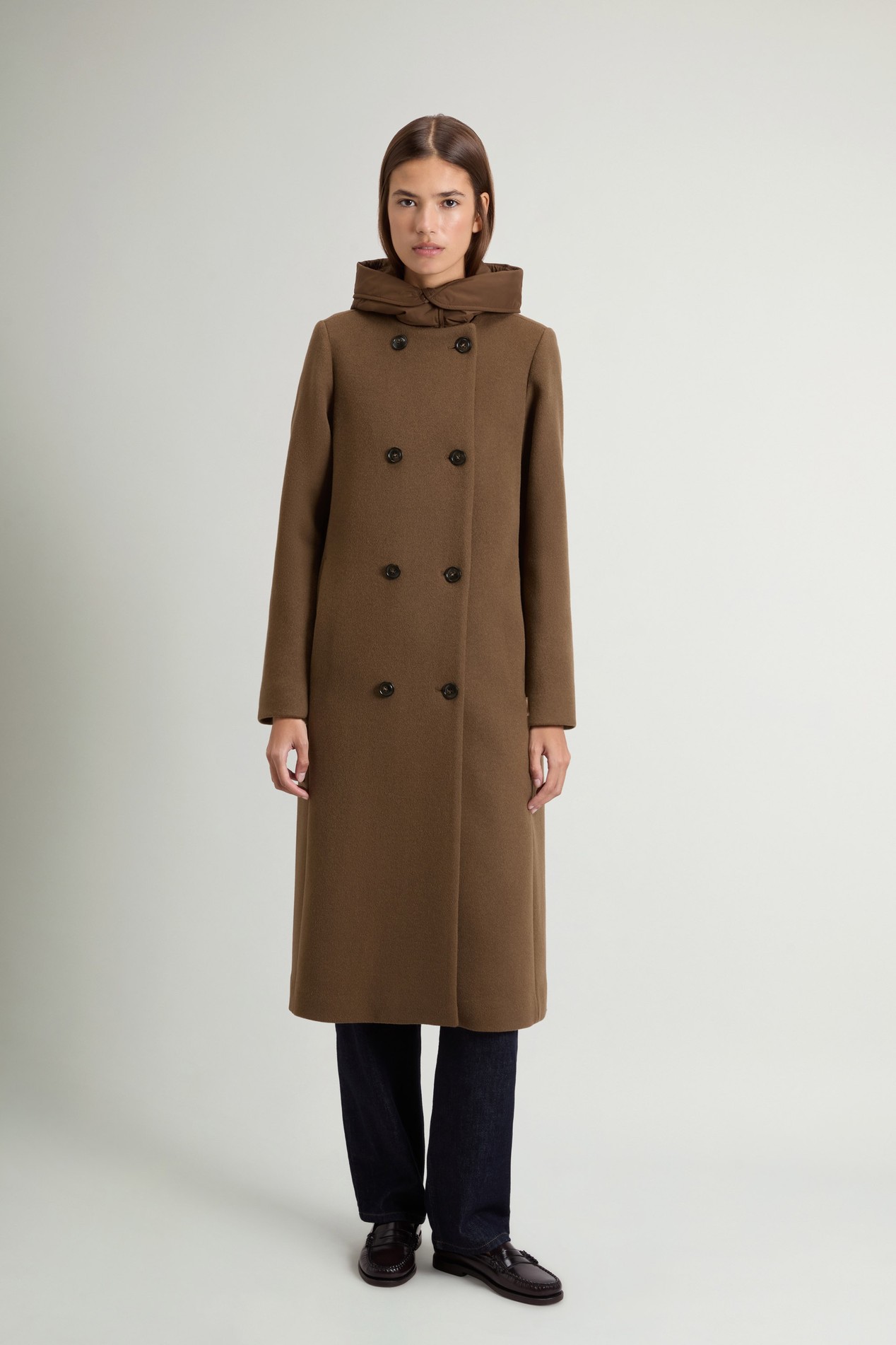 MELTON WOOL COAT Green photo 1 | Woolrich