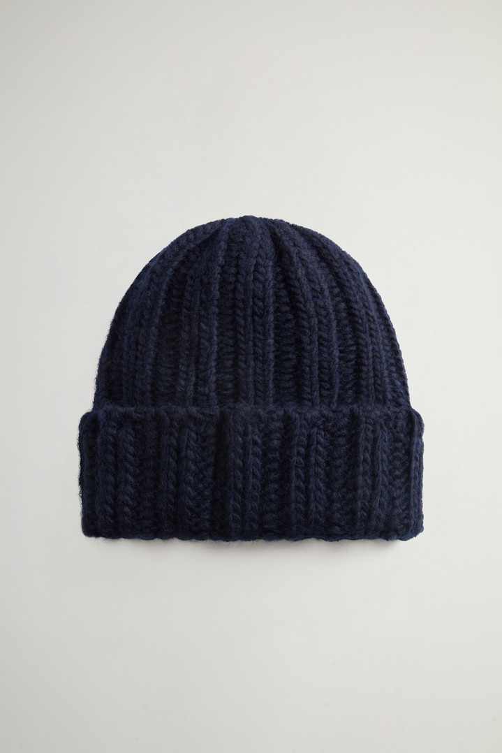 Ribbed beanie in wool and alpaca blend Blue photo 2 | Woolrich