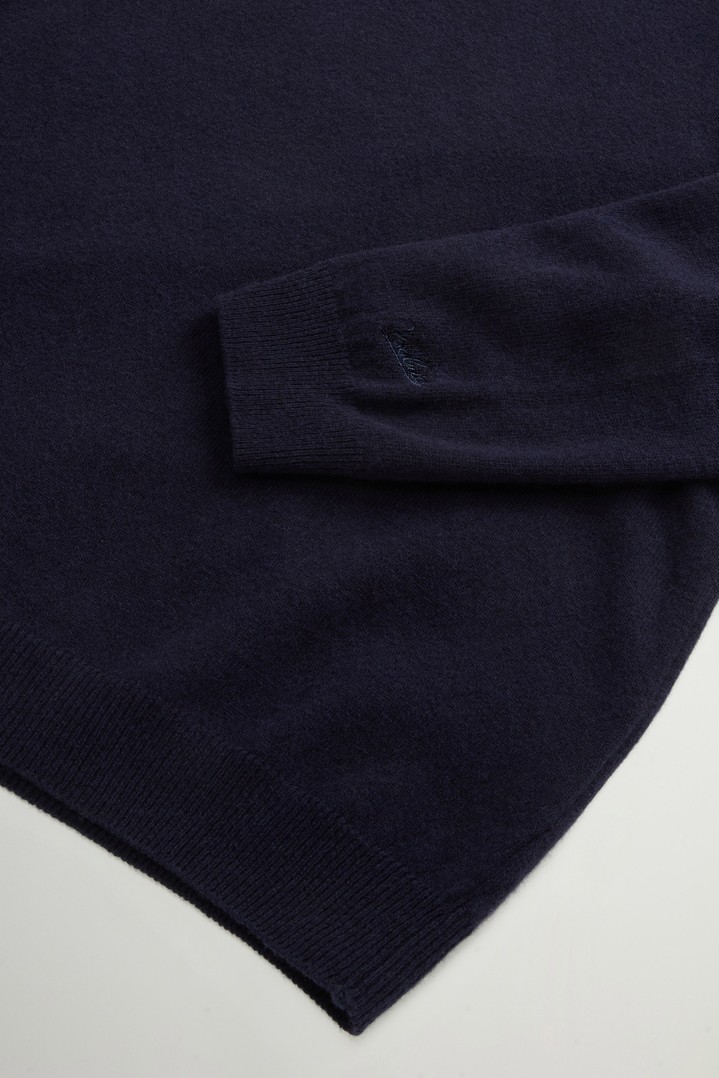 Trui van zuivere scheerwol met V-hals Blauw photo 2 | Woolrich