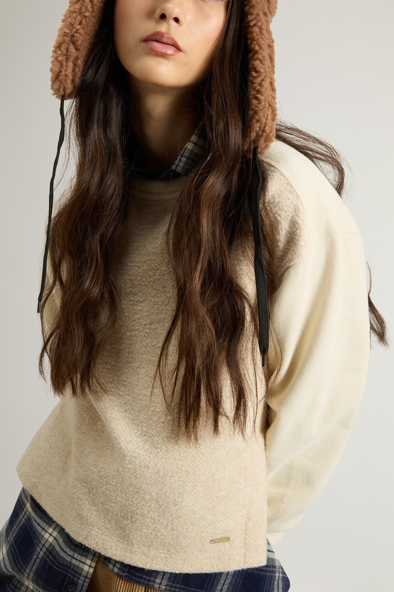 MIXED FLEECE CREWNECK Beige photo 4 | Woolrich