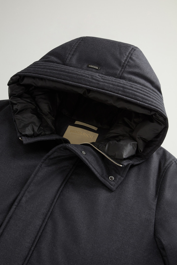 Short Parka in Wool-Silk Blend Crafted Using a Loro Piana Fabric Black photo 6 | Woolrich
