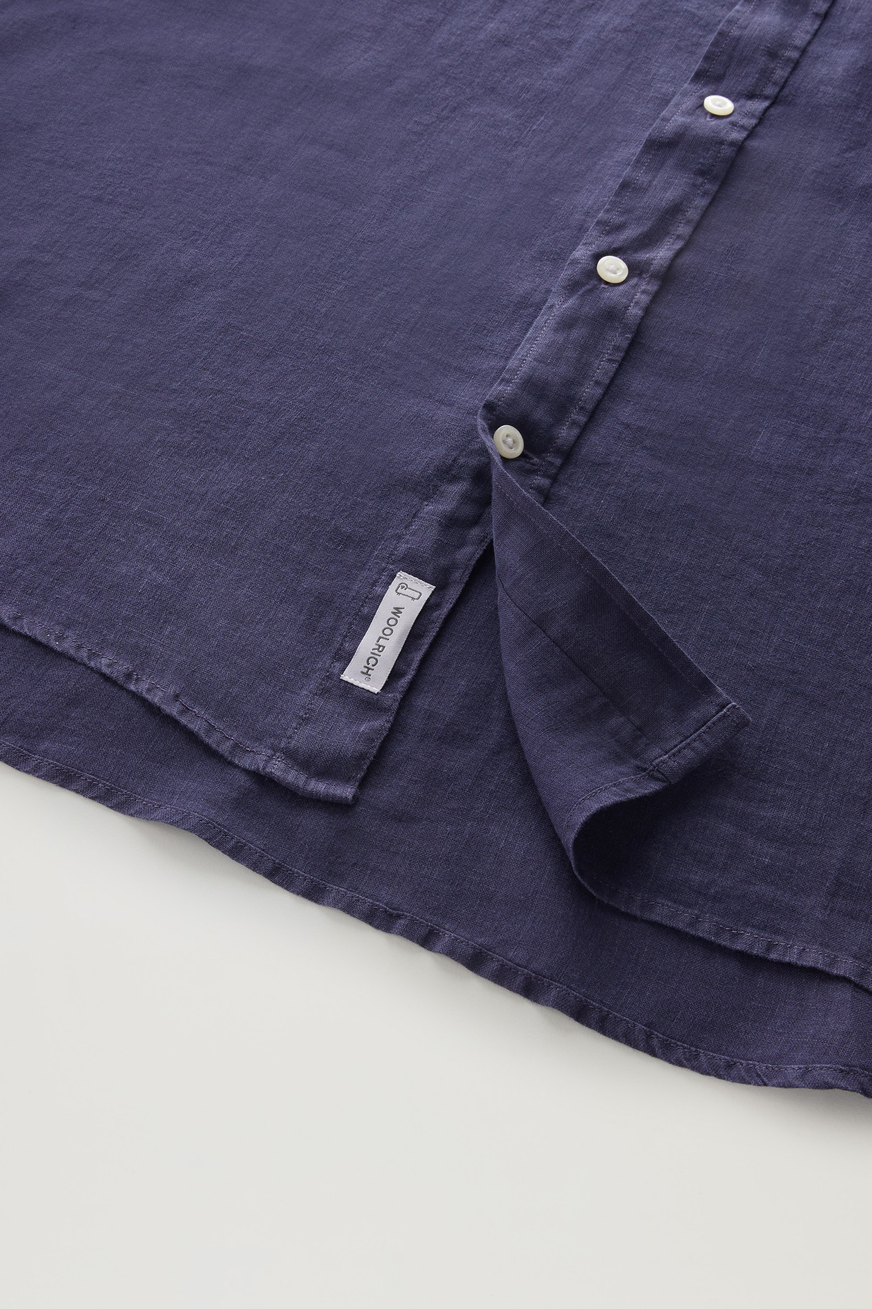 Garment-Dyed Pure Linen Shirt Blue photo 4 | Woolrich