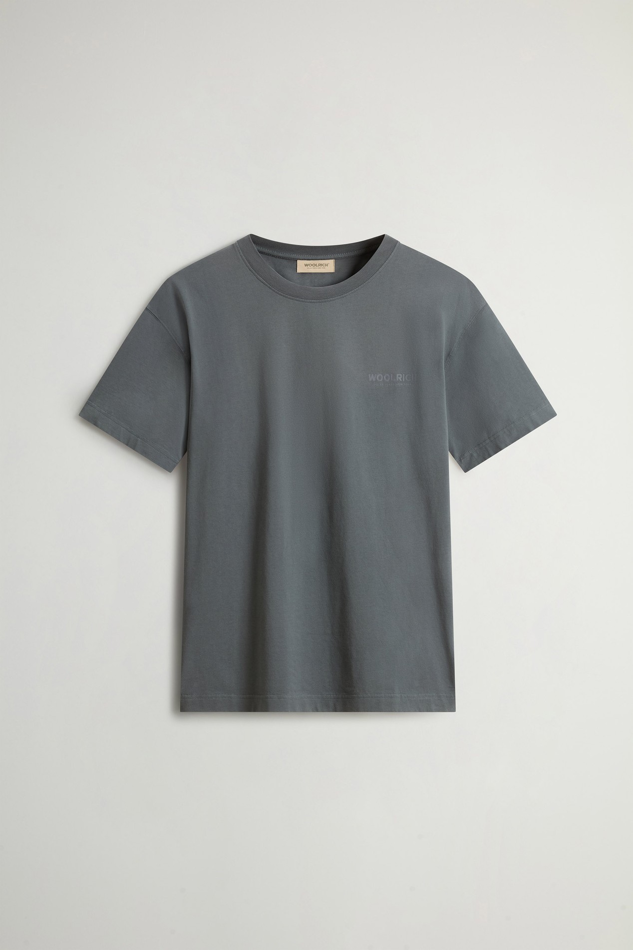 T-Shirt in Pure Cotton with Logo Gray photo 5 | Woolrich