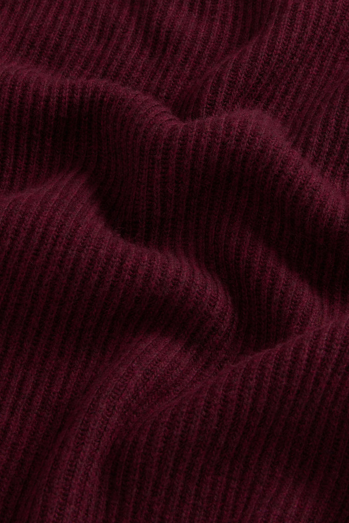 Half-Zipper Turtleneck Sweater in Wool and Cashmere Blend Burgundy photo 6 | Woolrich