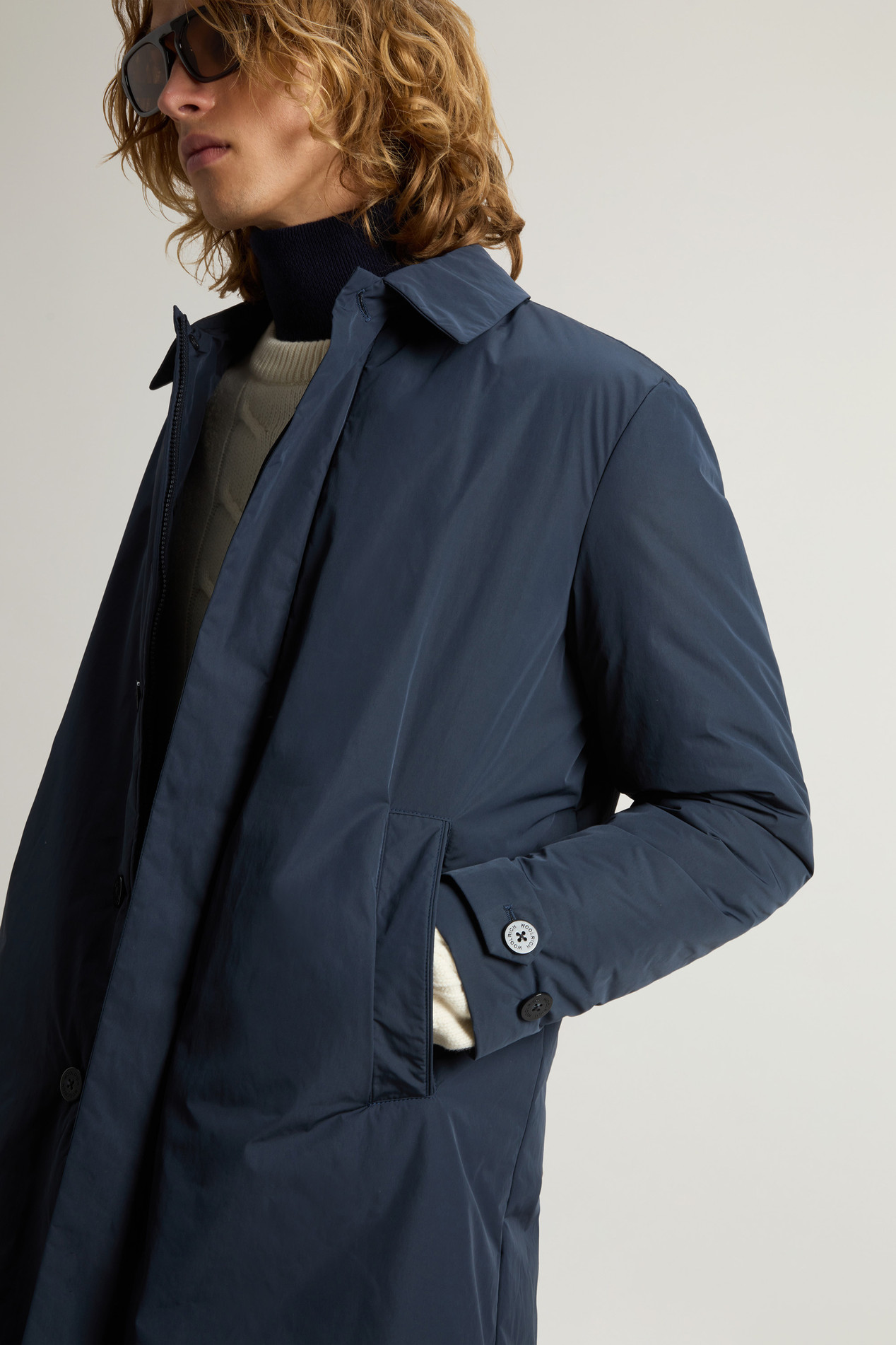 Garment-Dyed Coat in Peached Urban Touch Blue photo 4 | Woolrich