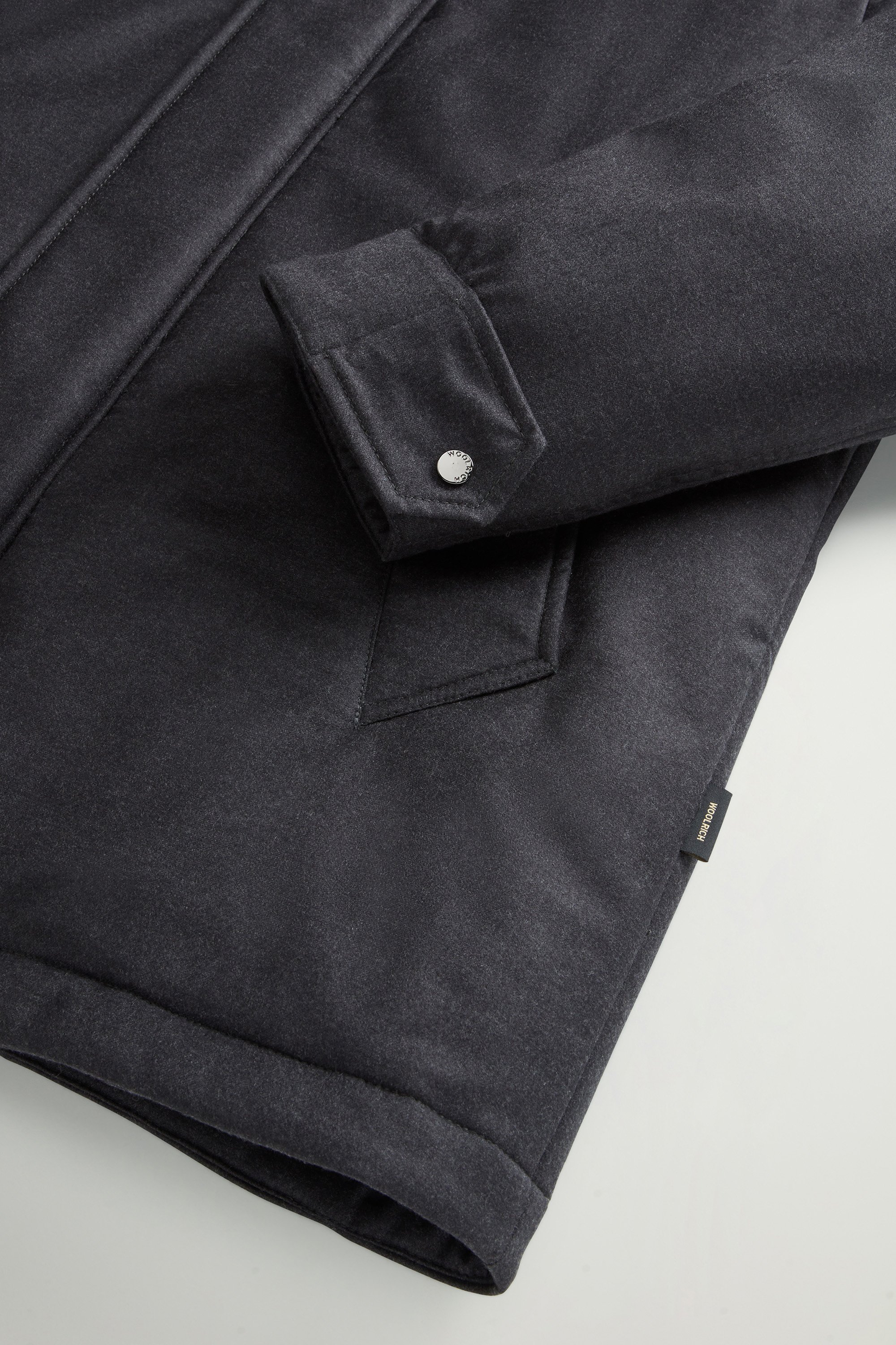 Short Parka in Wool-Silk Blend Crafted Using a Loro Piana Fabric Black photo 7 | Woolrich