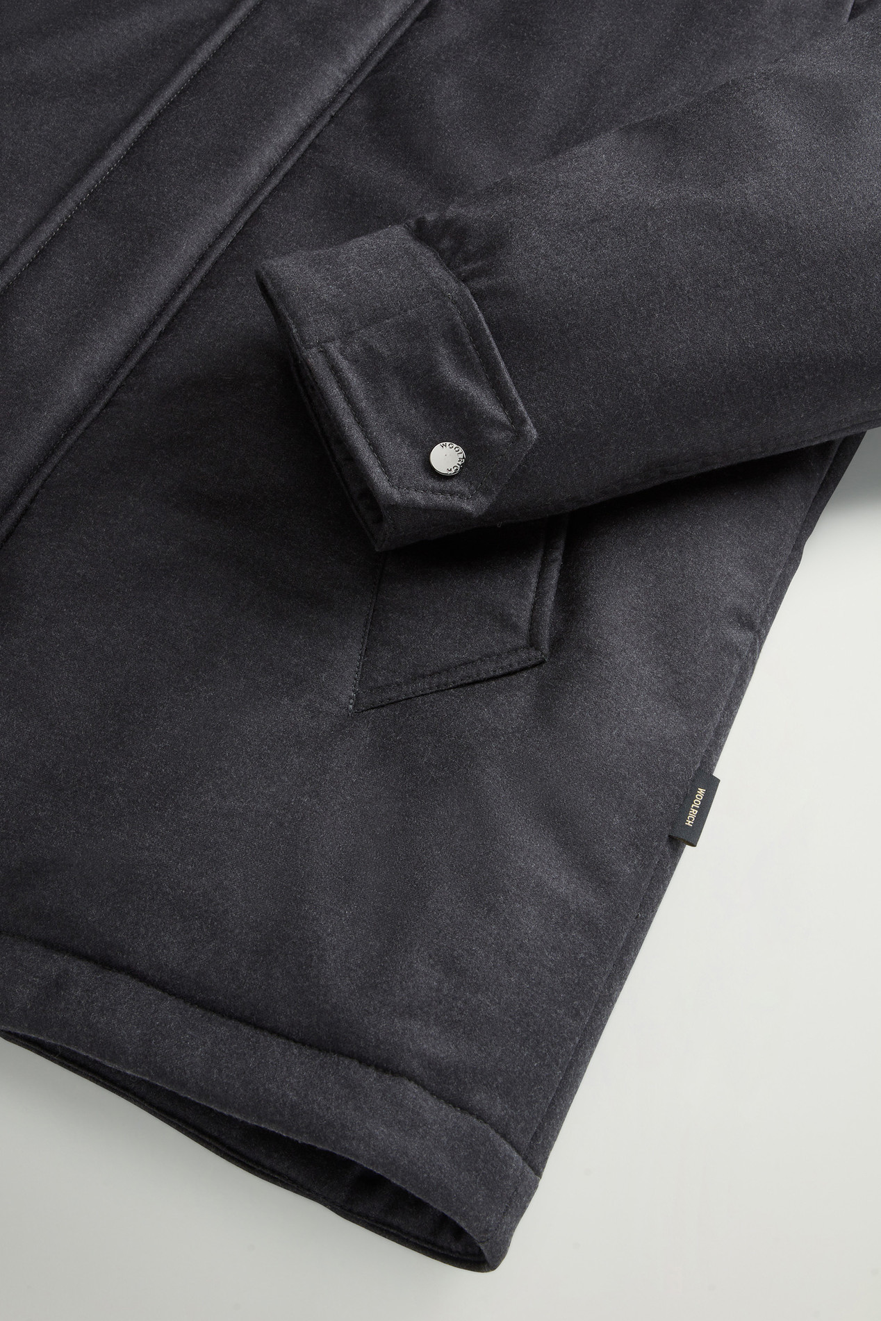 Short Parka in Wool-Silk Blend Crafted Using a Loro Piana Fabric Black photo 7 | Woolrich