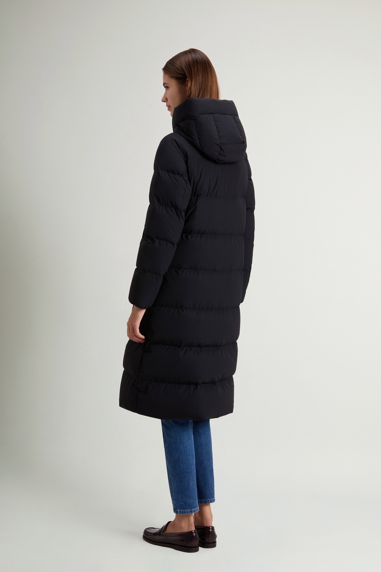 Madison Quilted Coat in Matte Stretch Nylon Black photo 3 | Woolrich