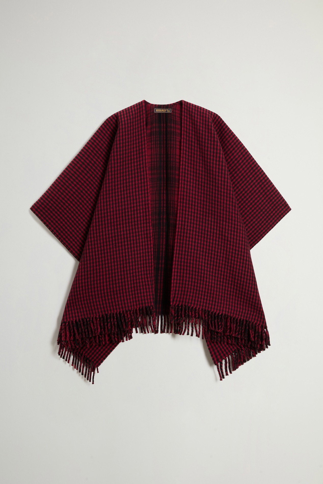 WOOL CHECK CAPE Red photo 3 | Woolrich