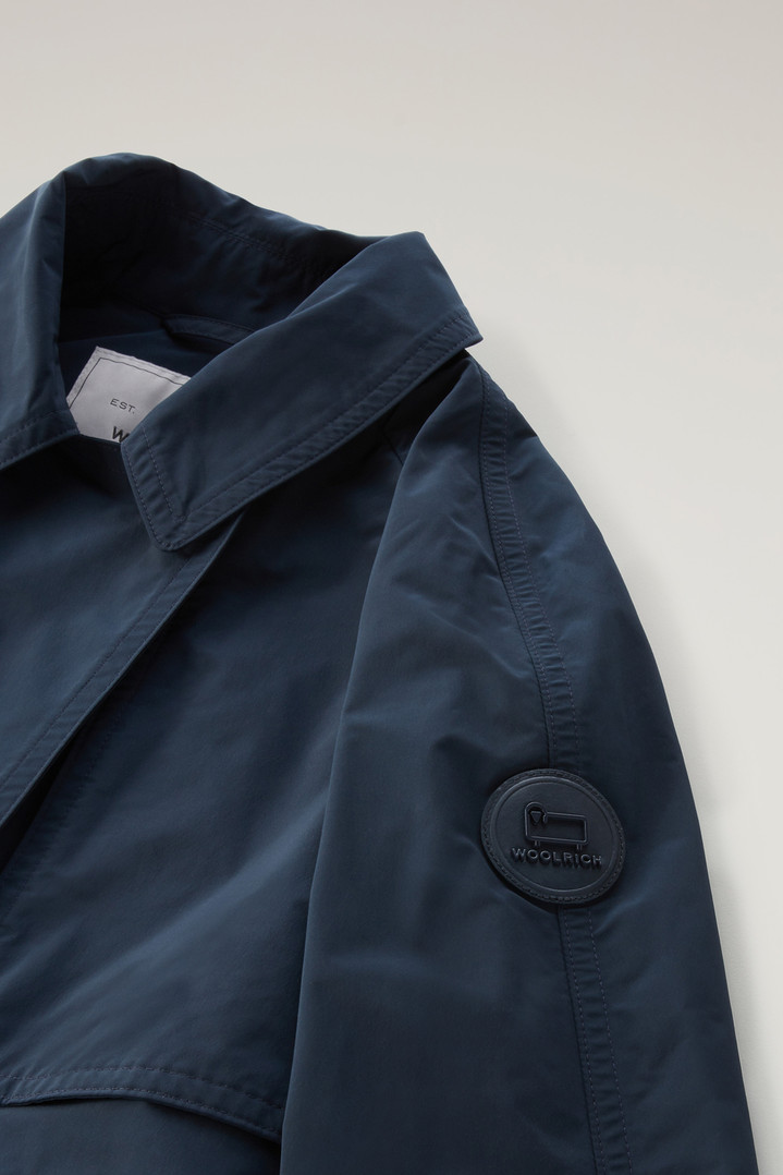 Trench Coat in Urban Touch Fabric with Belted Waist Blue photo 3 | Woolrich