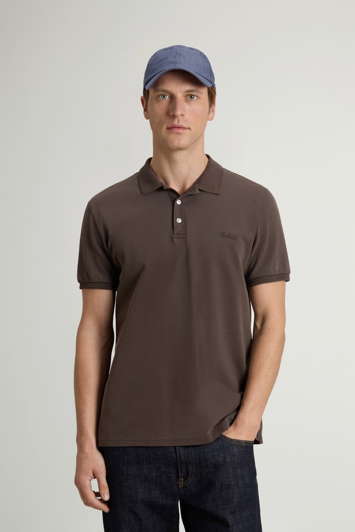 Mackinack Polo teint en pièce en sergé de coton stretch Marron photo 1 | Woolrich