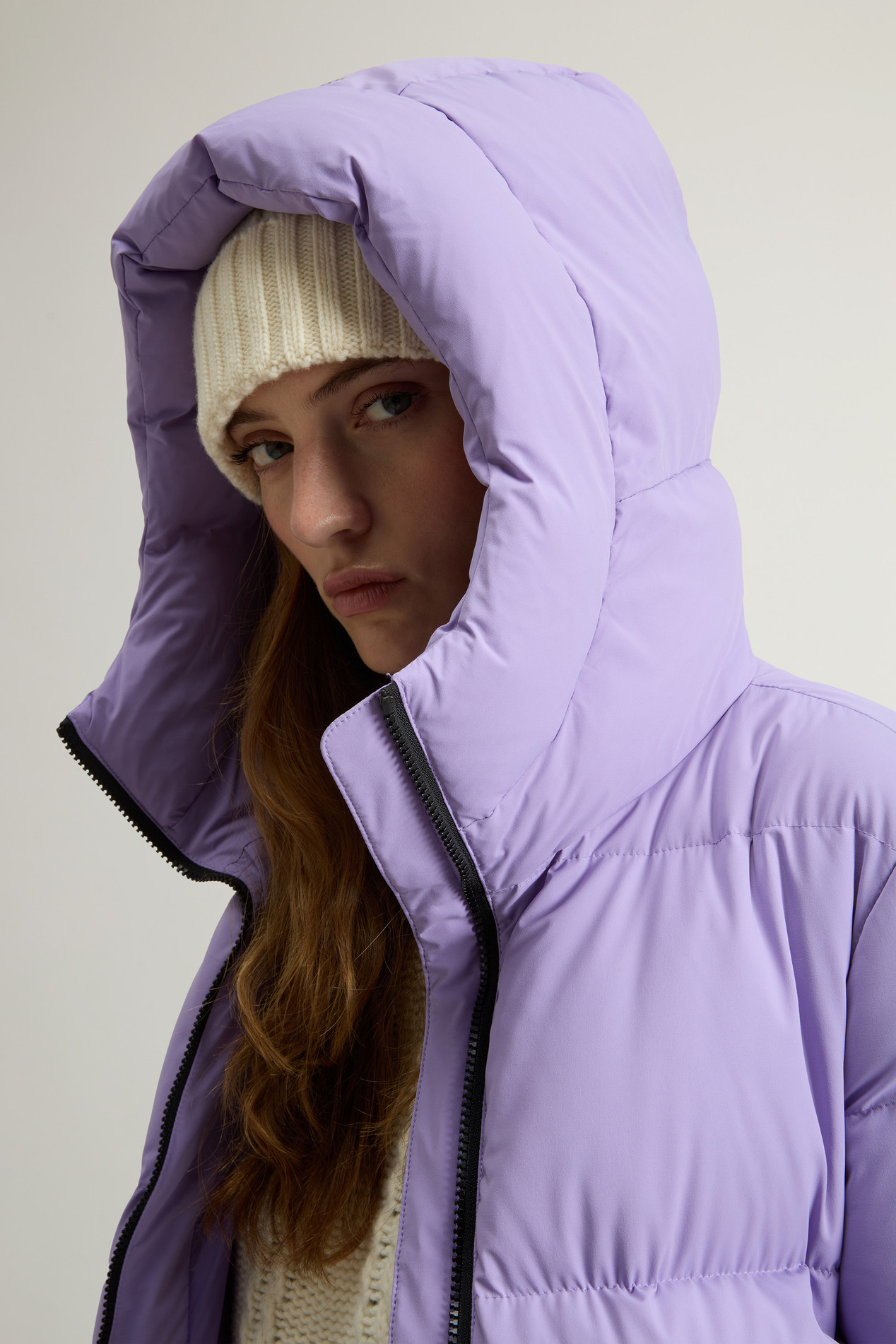 Cloud Down Jacket in Stretch Nylon with Matte Finish Purple photo 4 | Woolrich