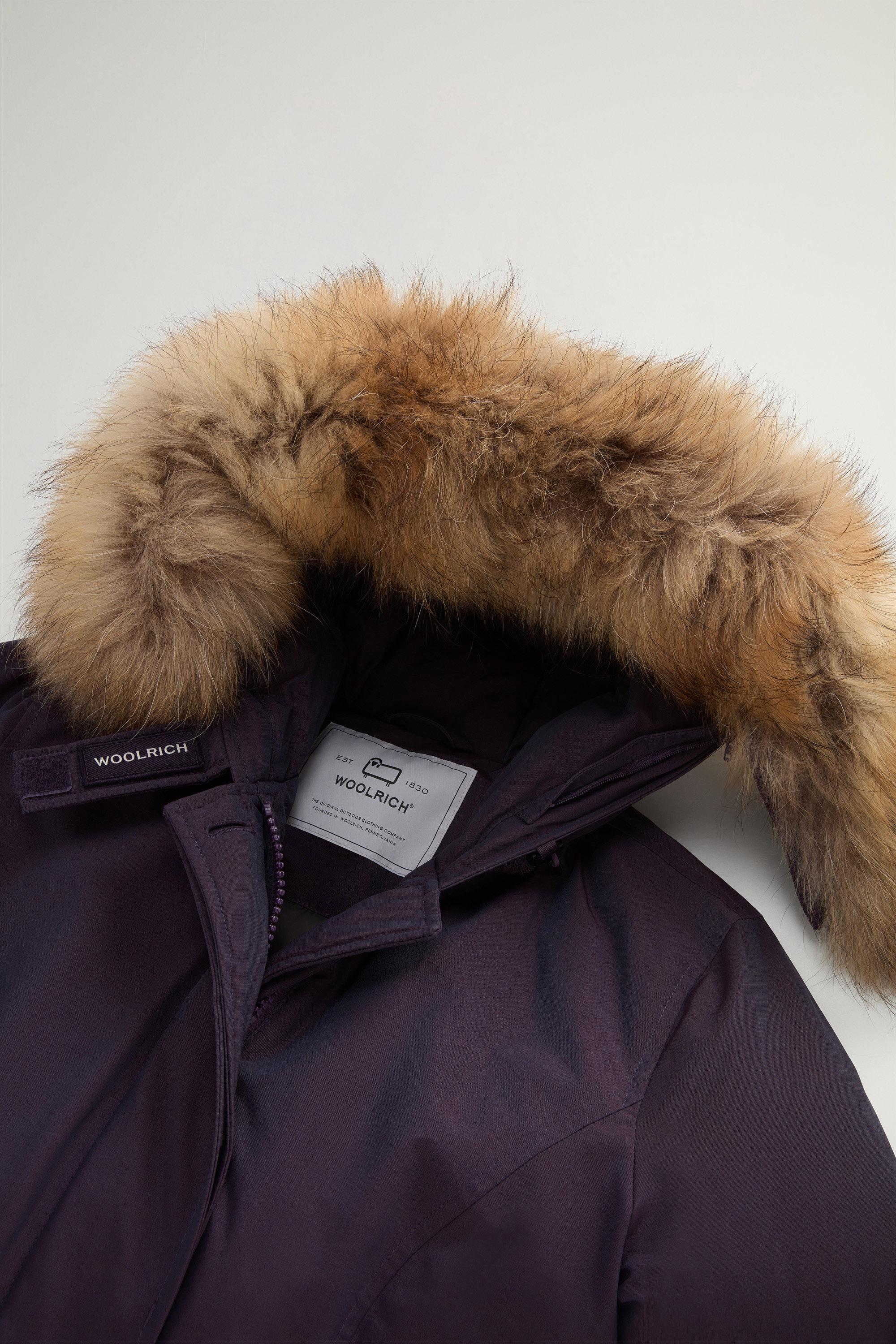 Arctic Parka in Ramar Cloth with Detachable Fur Trim Purple photo 6 | Woolrich