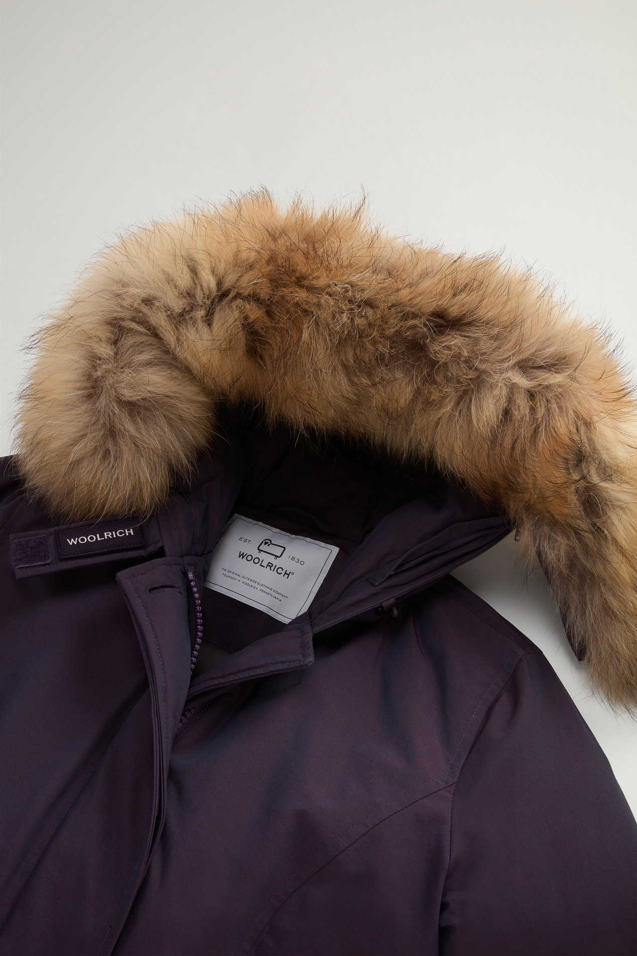 Arctic Parka in Ramar Cloth with Detachable Fur Trim Purple photo 6 | Woolrich