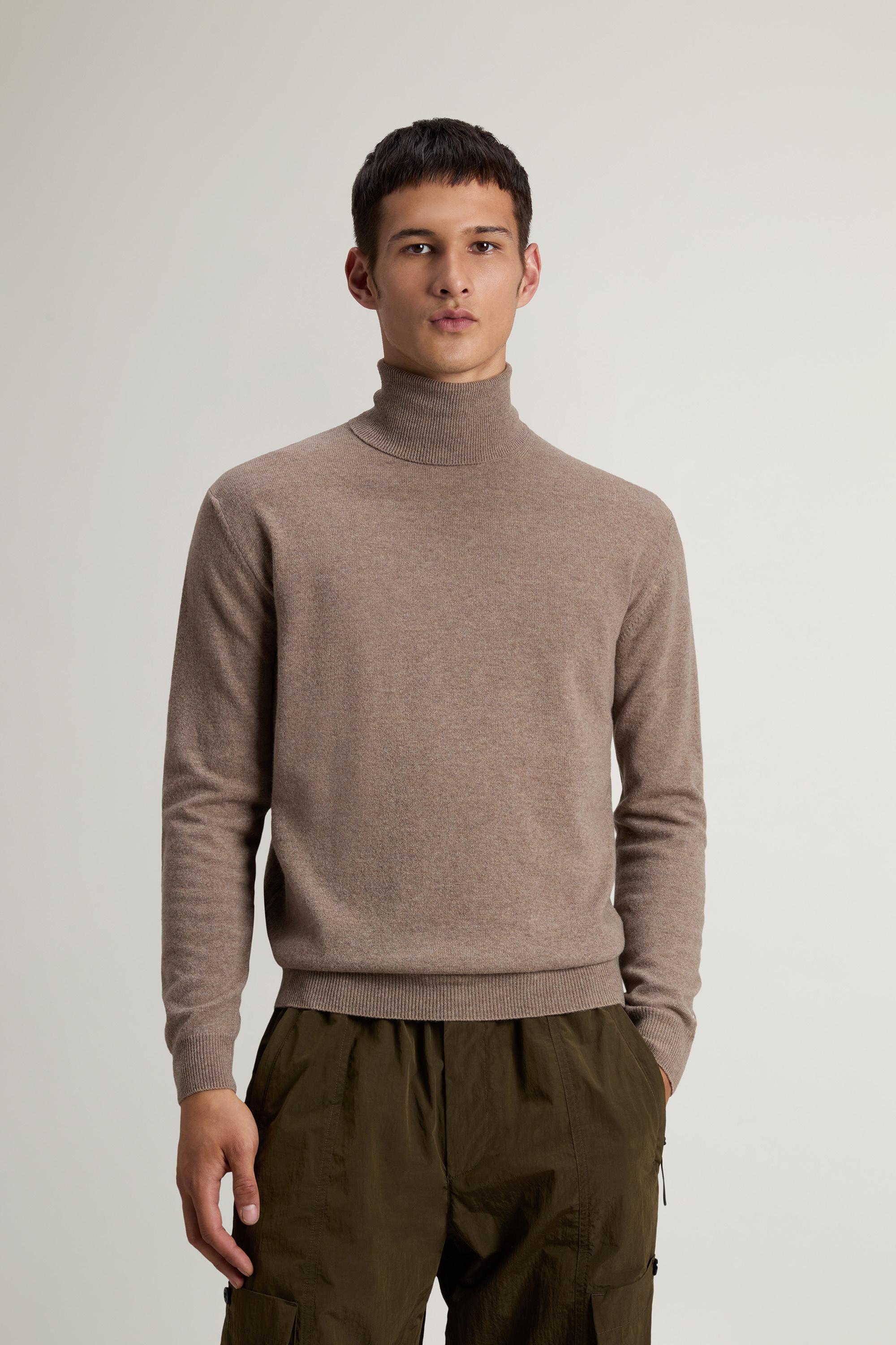 Pure Lambswool Turtleneck Sweater Brown photo 1 | Woolrich