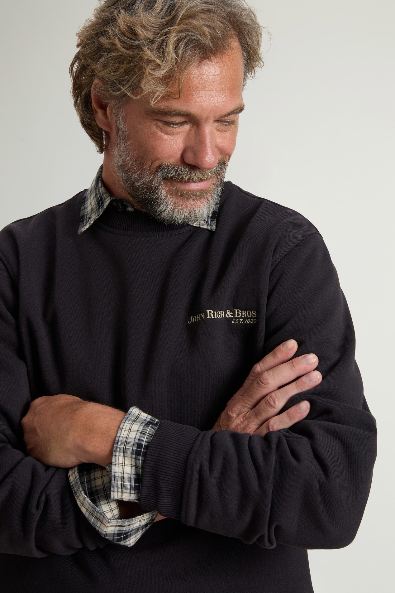 Crewneck Sweatshirt in Cotton Blend with Print Black photo 4 | Woolrich