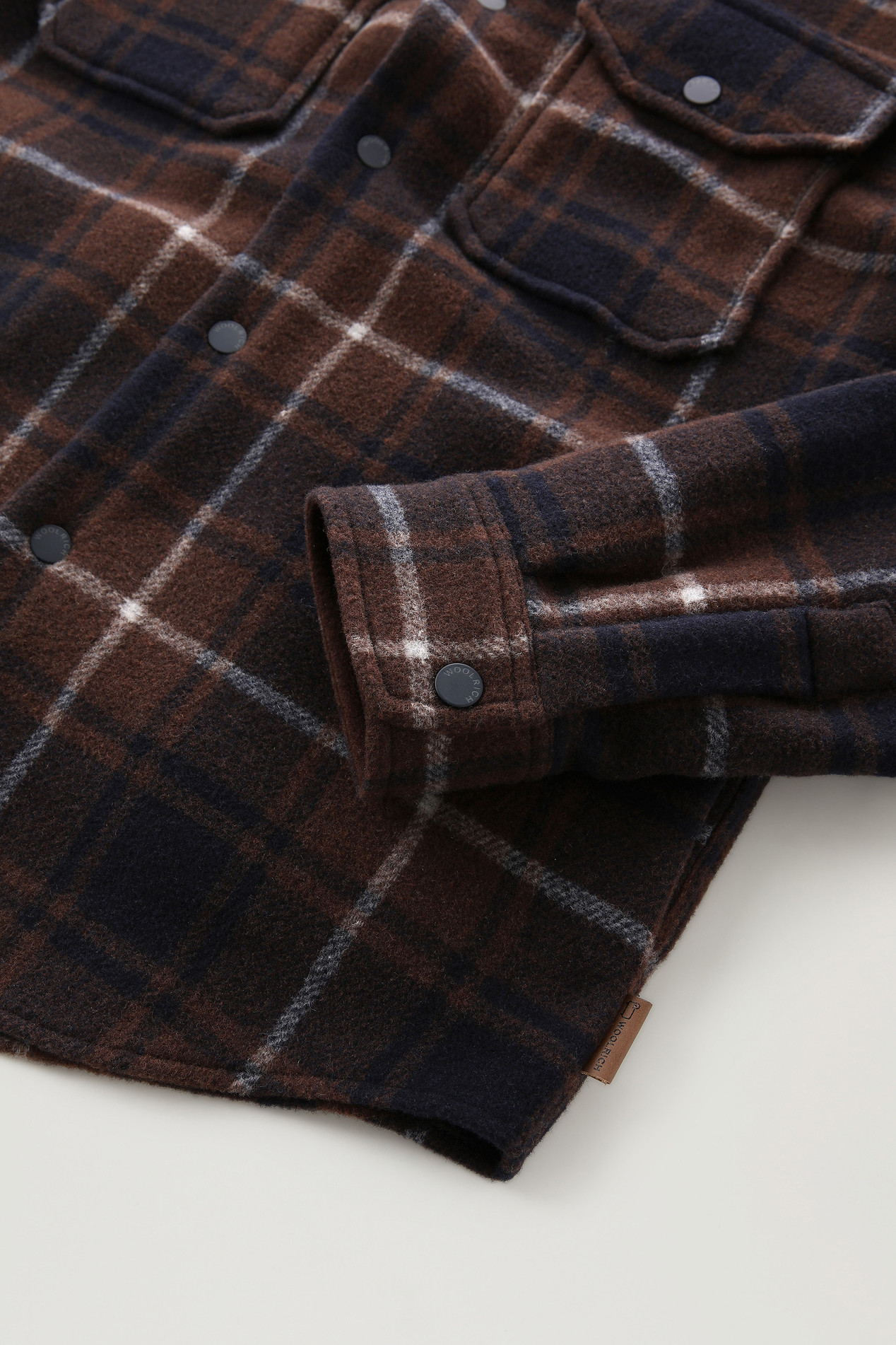 Alaskan Check Overshirt in Bonded Wool Blend Brown photo 2 | Woolrich