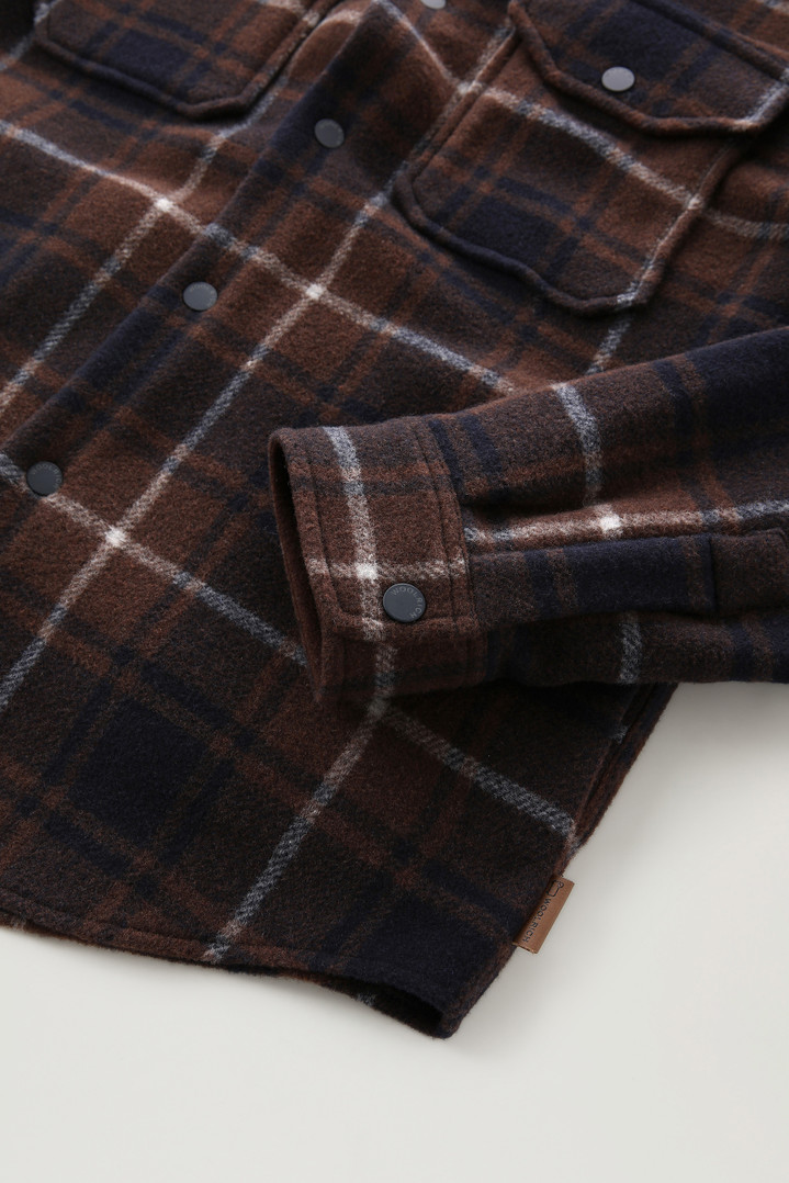 Alaskan Check Overshirt in Bonded Wool Blend Brown photo 2 | Woolrich