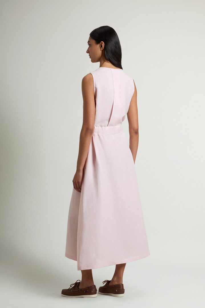 Sleeveless Dress in Linen Blend with Belt Pink photo 3 | Woolrich