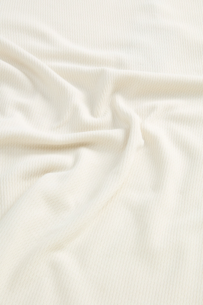 Long-Sleeved Pure Cotton Jacquard Sweater White photo 2 | Woolrich