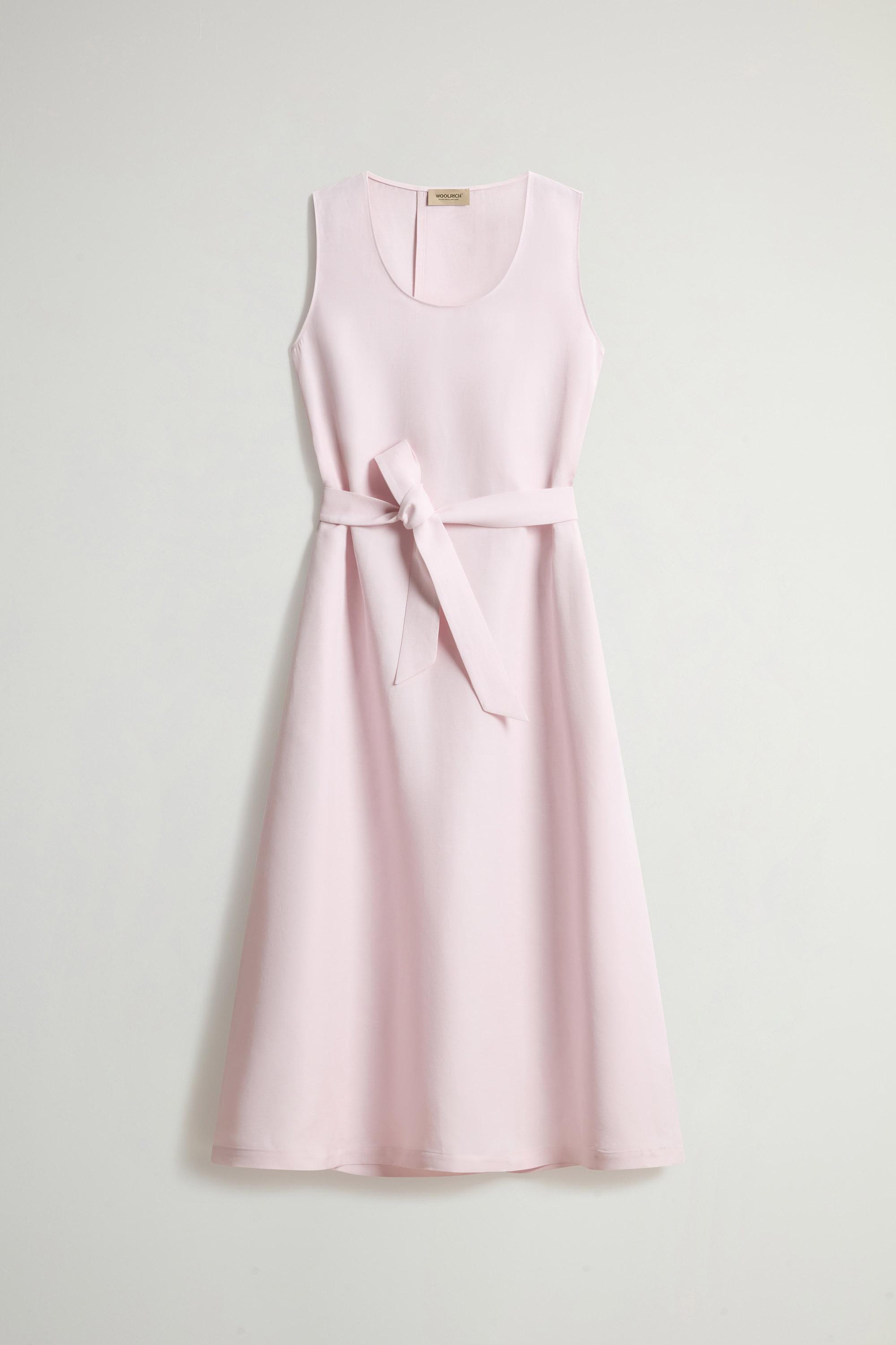 Sleeveless Dress in Linen Blend with Belt Pink photo 5 | Woolrich