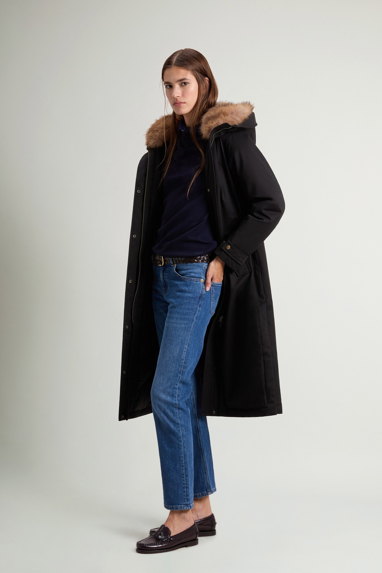 Long Padded Parka in Best Cotton Black photo 2 | Woolrich
