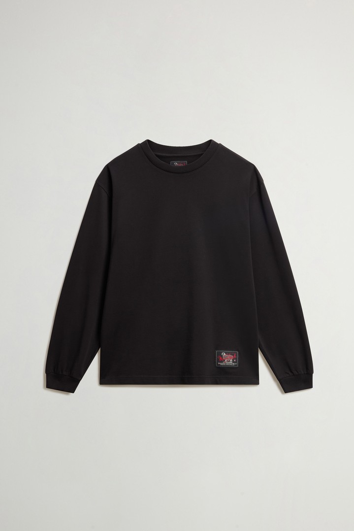 Langarmoberteil aus reiner Baumwolle Schwarz photo 5 | Woolrich