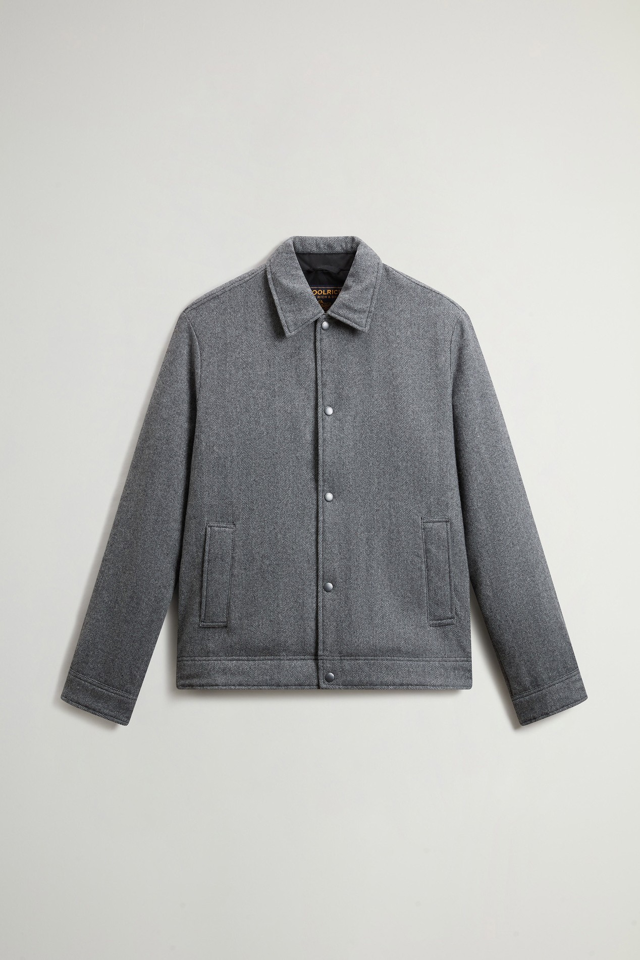 Surchemise à carreaux rembourrée en laine italienne mélangée recyclée Gris photo 1 | Woolrich
