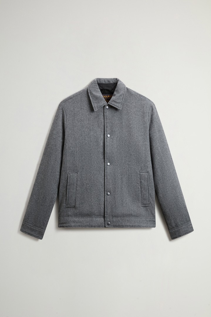 Surchemise à carreaux rembourrée en laine italienne mélangée recyclée Gris photo 1 | Woolrich