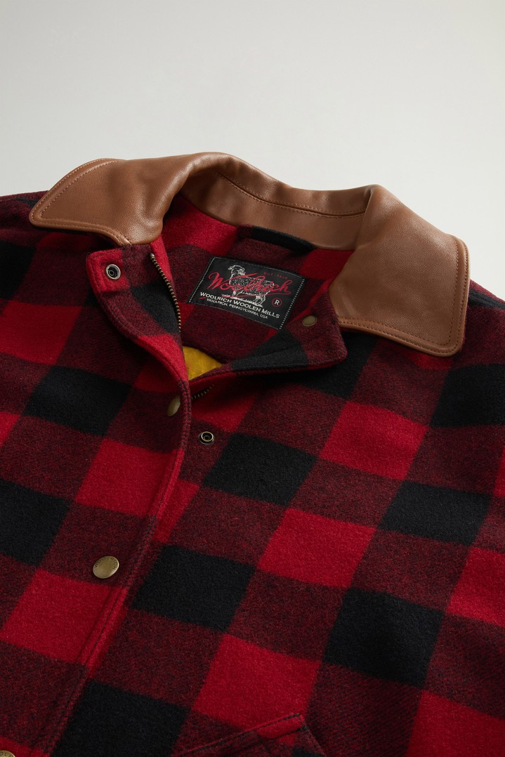 Manteau Barn à carreaux en laine italienne mélangée Rouge photo 6 | Woolrich